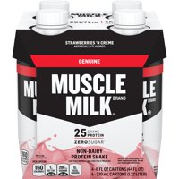 Muscle Milk Genuine Protein Shake, 25g Protein, Strawberries 'N Creme, 11 Fl Oz, 4 Count
