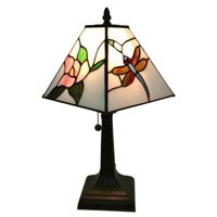 Tiffany Style Dragonflies Mini Table Lamp - 15" Tall