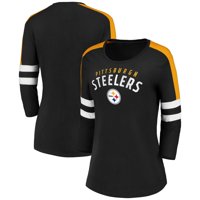 Pittsburgh Steelers Fanatics Branded Women's Engage Double Team 3/4-Sleeve T-Shirt - Black/Gold
