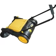 INTBUYING 39.5" width Triple Brush Push Power Sweeper Pavement Sweeper Portable Cleaner Hard Rubber