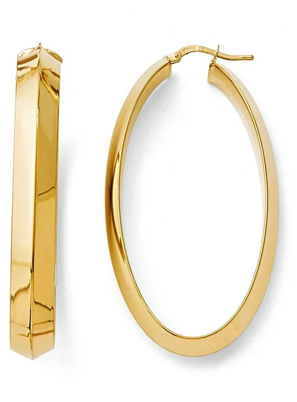 Bronze Polished Oval Hinged Hoop Earrings