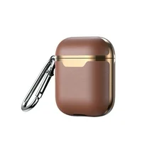 Leather Case For Wireless Earphone Cover Cases for Air Pods Headphone Box Protective Case with Climbing Hook