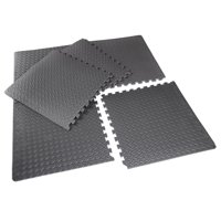 CAP Barbell High Density Interlocking Puzzle Mat, 1/2" Thick EVA Foam Exercise Gym Flooring, Black, 6 Pieces, 20.78 Sq Ft
