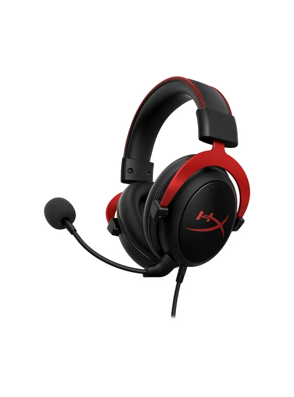 HyperX Cloud II - Wired Gaming Headset, Works with PC, PS5, PS4, Xbox Series X - Red