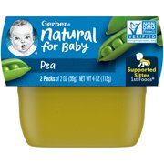(Pack of 16) Gerber 1st Foods Pea Baby Food, 2 oz Tubs