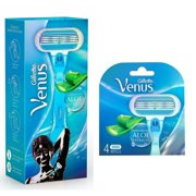 Gillette Venus Womens Razor Handle + 5 Refill Cartridges with Aloe Glide Strip