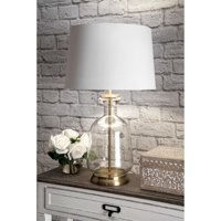 Nuloom  24" Emma Clear Glass Cotton Shade Gold Table Lamp - 24" h x 15" w x 15" d