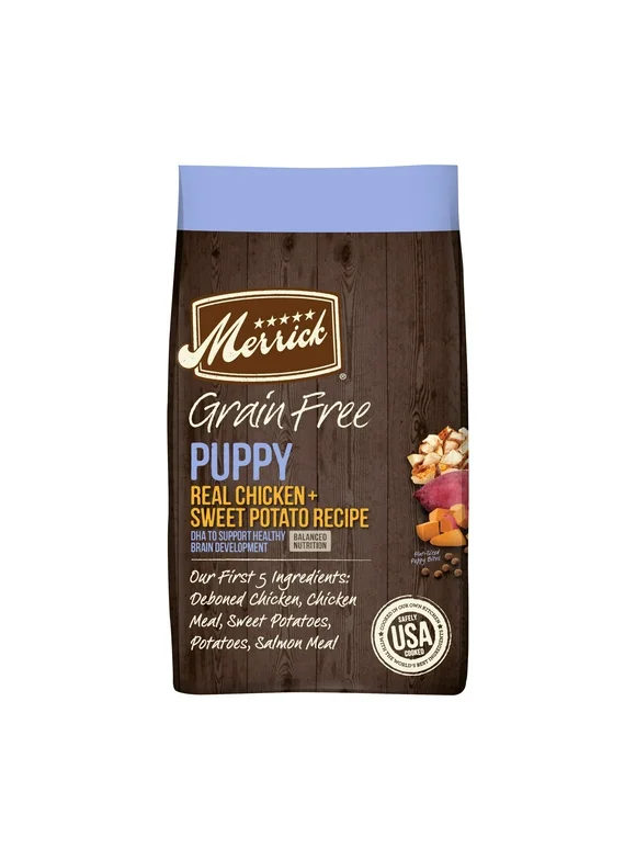 Merrick Puppy Real Chicken & Sweet Potato Gravy Dry Dog Food, Grain Free, 22 lb bag