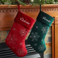 Personalized Velvet Christmas Stocking Available In Multiple Colors