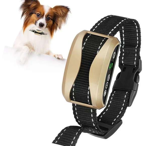 Rechargeable Bark Collar - Upgraded Smart Detection Module w/Triple Stop Anti Barking Modes: Beep/Vibration/Shock for Small, Medium, Large Dogs All Breeds - Waterproof (Black)