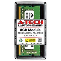 A-Tech 8GB DDR4 2666MHz SODIMM PC4-21300 Non-ECC CL19 1.2V 260-Pin SO-DIMM Laptop Notebook Computer RAM Memory Upgrade Module