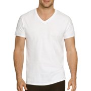 Yana Men's Comfort Fit Ultra Soft Cotton White V-Neck Undershirts, 3 Pack