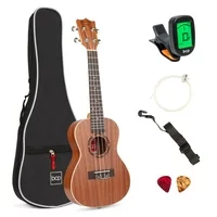 Best Choice Products Acoustic Concert Ukulele Starter Kit, 23 inch Sapele Wood Ukulele w/ Gig Bag, Strap, Tuner, Strings & Picks