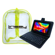 LINSAY 7" Tablet 2 GB RAM 16 GB Android 9.0 Bundle with Black Keyboard Case and Bag Pack Dual Camera