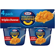 Kraft Triple Cheese Macaroni & Cheese Easy Microwavable Dinner, 4 ct Pack, 2.05 oz Cups