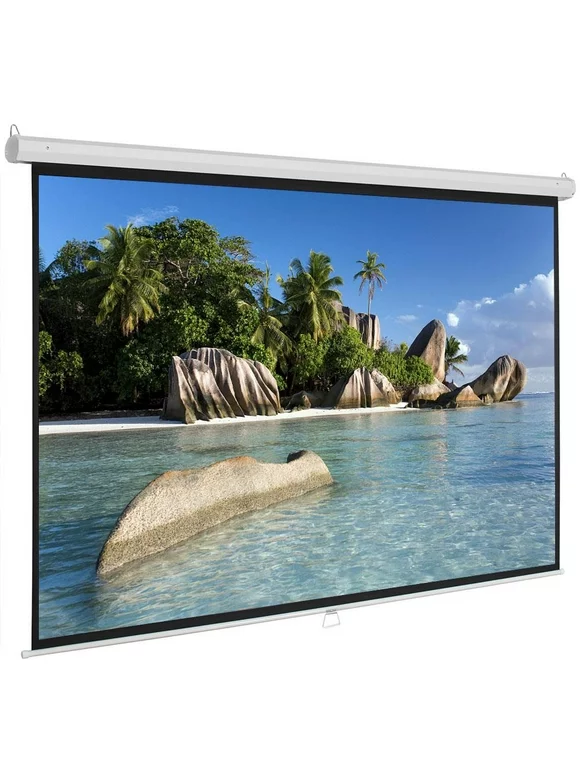 Ktaxon 84 Inch 16:9 Manual Pull Down Projector Projection Screen Home Theater Movie