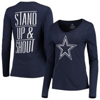 Dallas Cowboys Women's Wriggler V-Neck Long Sleeve T-Shirt - Navy