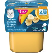 (Pack of 8) Gerber 2nd Foods Baby Food Banana Orange Medley 2-4 oz Tubs