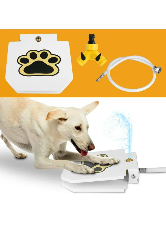 iMounTEK Dog Water Dispenser Pet Fountain Upgraded Easy Paw Activated Dog Water Dispenser with Splitter, Funny Dog Toys Keep Pets Cool