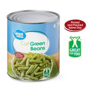 (2 Pack) Great Value Cut Green Beans, 101 oz