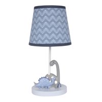 Bedtime Originals Roar Blue, Gray Dinosaur Nursery Lamp with Shade & Bulb