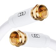 Coaxial Cable Triple Shielded CL3 In-Wall Rated Gold Plated Connectors (6ft) RG6 Digital Audio Video with Male F Connector Pin - 6 Feet