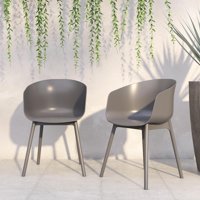 Novogratz Poolside Collection, York XL Dining Chairs, Indoor/Outdoor, 2-Pack, Charcoal