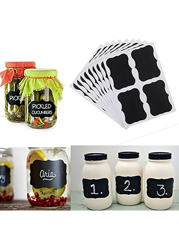 40Pack Chalkboard Labels , Blackboard Storage Stickers for Pantry and Jars: Mason, Spice, Glass, Tin, Container, Canister
