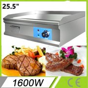EAYSG Electric 1600W 22"/25" Commercial Electric Countertop Griddle Flat Top Grill Hot Plate BBQ,Adjustable Thermostatic Control,Stainless Steel Restaurant Grill for Kitchen