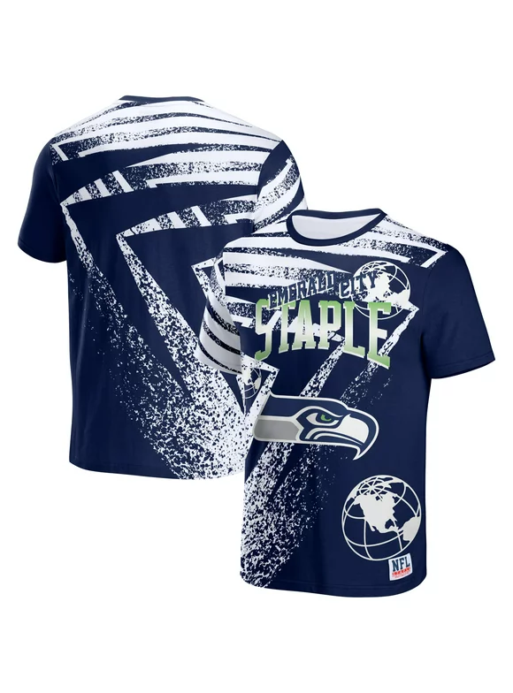 Men's NFL x Staple Navy Seattle Seahawks All Over Print T-Shirt