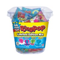Ring Pop Assorted Flavors Lollipops Tub Bulk Variety Pack, 0.5 Oz, 44 Count