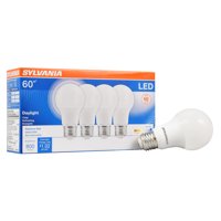 Sylvania LED Light Bulb, A19, 8.5W (60W Equivalent), Daylight, 5000K, 4 Pack
