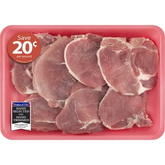 Pork Assorted Loin Chops Bone-In Family Pack, 3.28 - 4.44 lb Tray