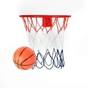 Slam Dunk Mini Basketball Hoop Set - Over The Door Plastic Toy Backboard 1 Balls & Ball Pump. Simple Assembly, Hanger Mount Game for Kids Children or Adults