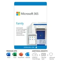 Microsoft 365 Family | 12-Month Subscription, up to 6 people | Premium Office apps | 1TB OneDrive cloud storage | PC/Mac Download