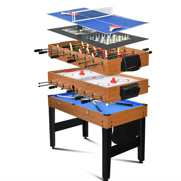 RayChee 7-in-1 Multi-Game Table,  Combo Game Table w/ Air Hockey, Billiards, Foosball, Ping Pong, Shuffleboard, Chess and Backgammon