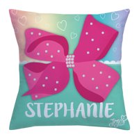 Personalized Pink Bow Throw Pillow - JoJo Siwa