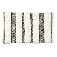 Bath Rug Geo Stripe, Black, 20" x 30", 100% Cotton, SKL Home