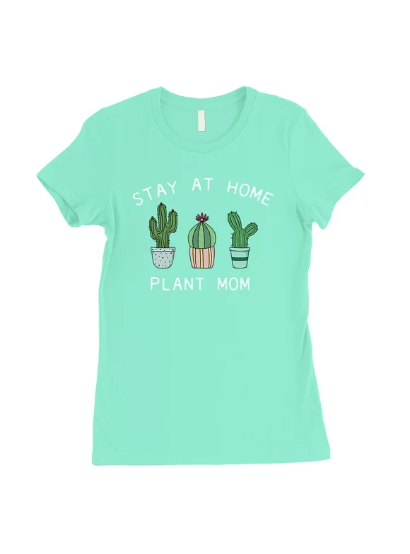 Stay At Home Plant Mom Womens Mint Mother's Day Shirt Cute Mom Gift