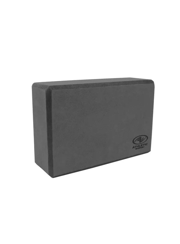 Athletic Works Yoga Block 9 in. x 6 in. x 3 in. EVA Foam Charcoal Dark Gray Supportive and Lightweight for Yoga, Pilates, Meditation
