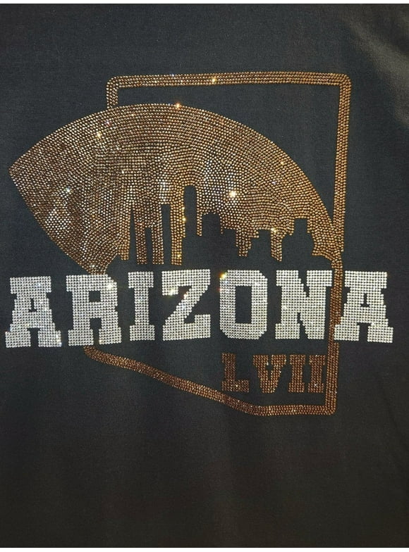 Arizona Football Super Bowl Rhinestone Short Sleeve T-shirt