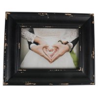 DII 5x7" Farmhouse Wood and Glass Picture Frame in Distressed Black