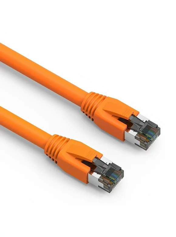 SF Cable Cat8 Shielded (S/FTP) Ethernet Cable, 3 feet - Orange
