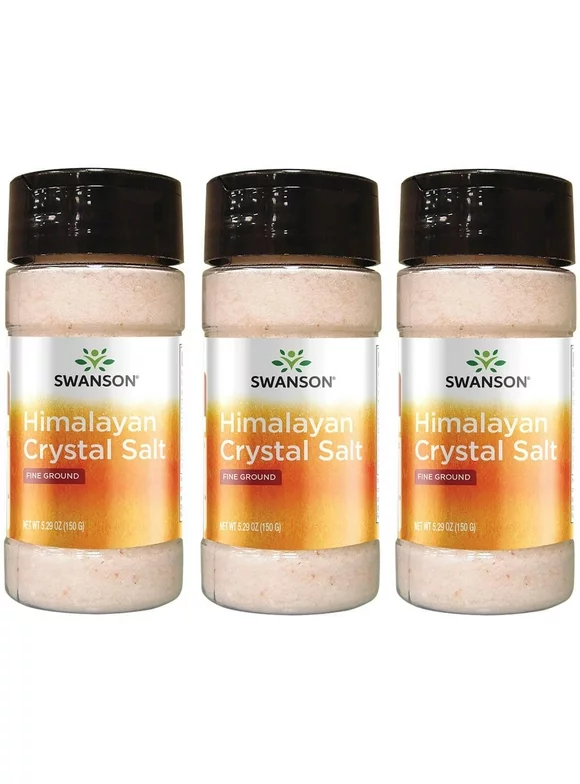 Swanson Himalayan Crystal Salt - Fine Ground 5.29 oz Salt 3 Pack