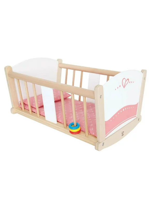 Hape Kids Wooden Rock-A-Bye Pretend Play Sturdy Baby Doll Cradle Toy Furniture