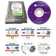 8 in 1 Bundle, OEM Windows 10 Professional 64 bit DVD, Refurbished Western Digital WD5000AVDS 500GB 5400RPM 32MB Cache SATA 3.0Gb/s 3.5 Internal HD, Open Office 2020, Password Reset & More Software