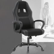 Racing Style Ergonomic Gaming Chair With Lumbar Support, Black