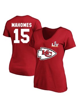 Patrick Mahomes Kansas City Chiefs Fanatics Branded Women's Super Bowl LV Bound Plus Size Name & Number V-Neck T-Shirt -