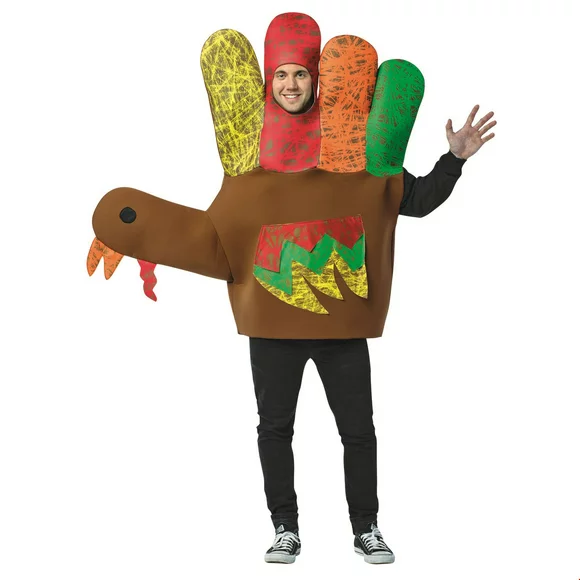 Rasta Imposta Hand Thanksgiving Turkey Costume, Men and Women's, Multicolored, Adult One Size, 7130