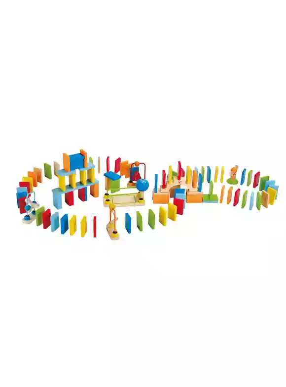 Hape Dynamo Dominoes Kids Colorful Wooden Trail Building Learning Toy Game Set